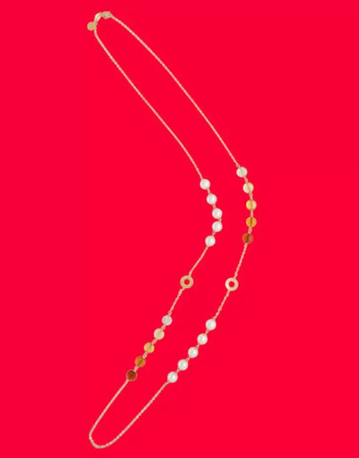 Store Majorica Algaida Golden Long Multiposition Necklace With Amber Murano Glass