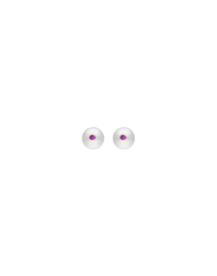 Flash Sale Majorica Color Pop Earrings With Round White Pearl And Magenta Zirconia