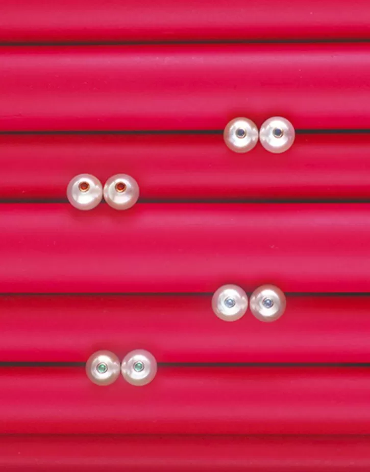 Sale Majorica Color Pop Earrings With Round White Pearl And Orange Zirconia