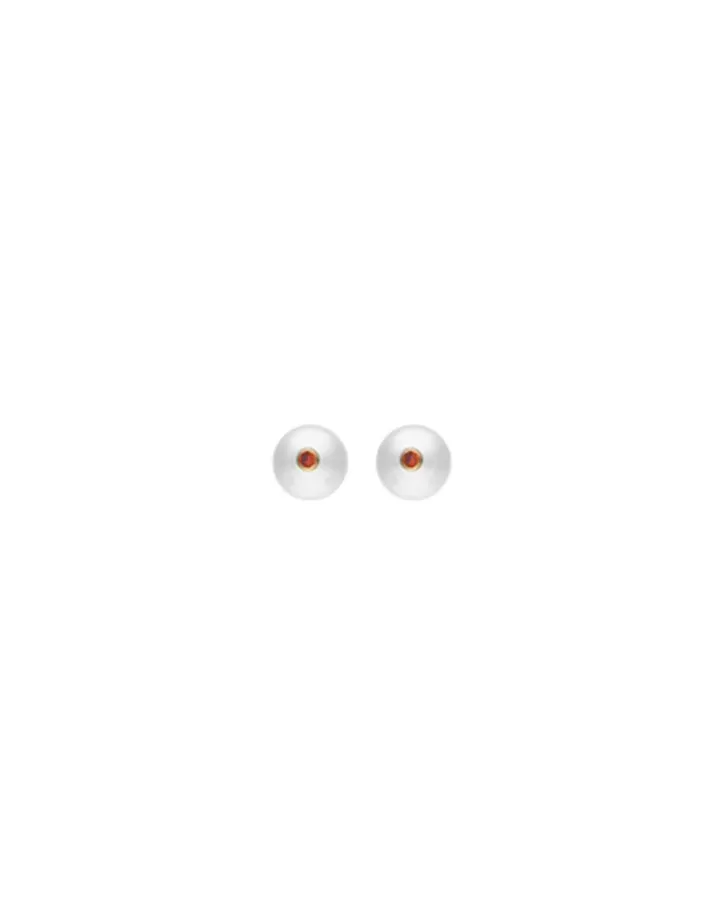 Sale Majorica Color Pop Earrings With Round White Pearl And Orange Zirconia