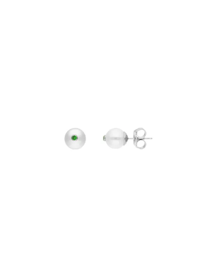 Shop Majorica Color Pop Earrings With Round White Pearl And Turquoise Zirconia