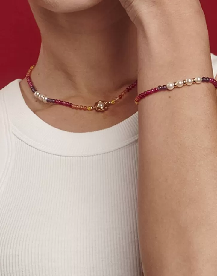 Sale Majorica Color Pop Sunset Bracelet With Gradient Stones And White Pearls