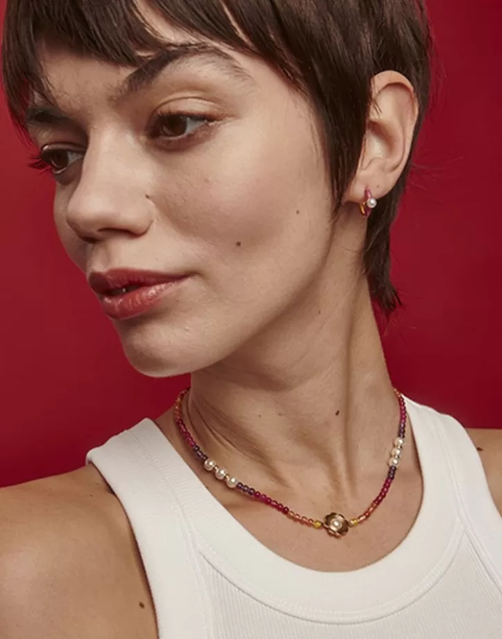 Online Majorica Color Pop Sunset Necklace With Gradient Stones And White Pearls
