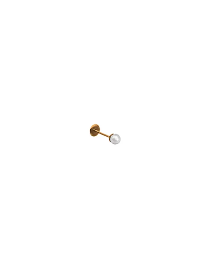 Clearance Majorica Cos Collection Gold Plated Earring With 4Mm Round White Pearl