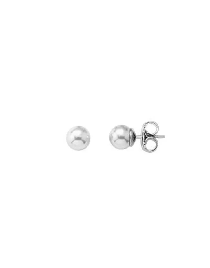 Hot Majorica Earrings Lyra Silver With 9Mm White Pearl