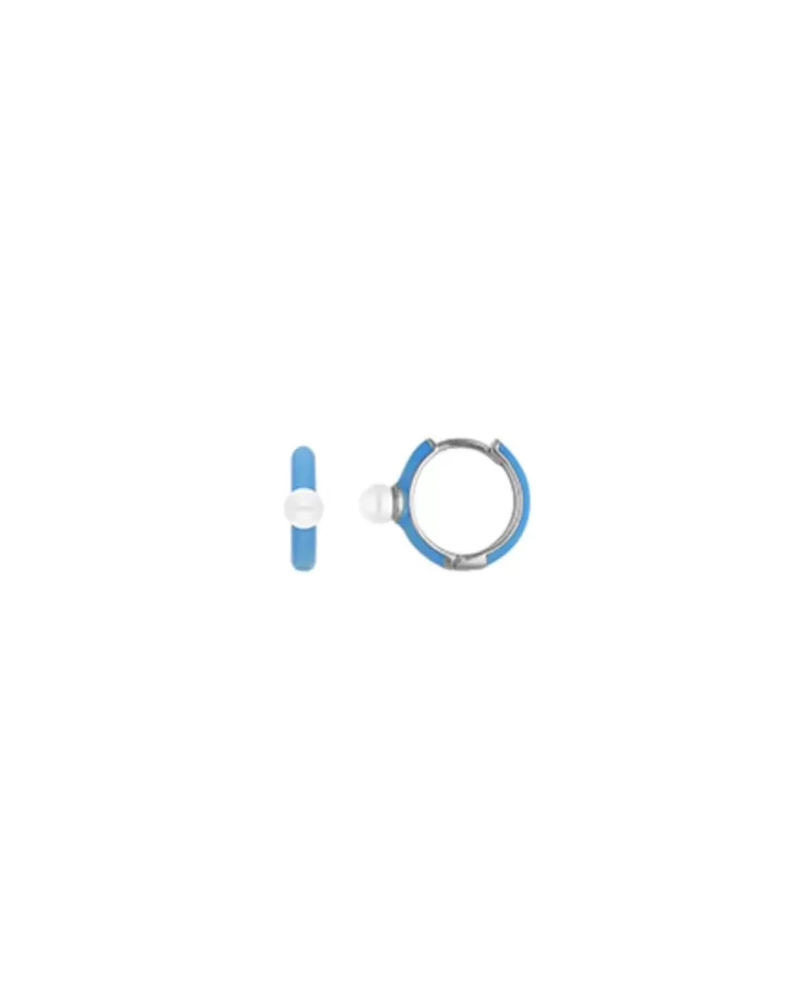 Cheap Majorica Mini 4 Mm Color Pop Pearl Blue Hoop Earrings