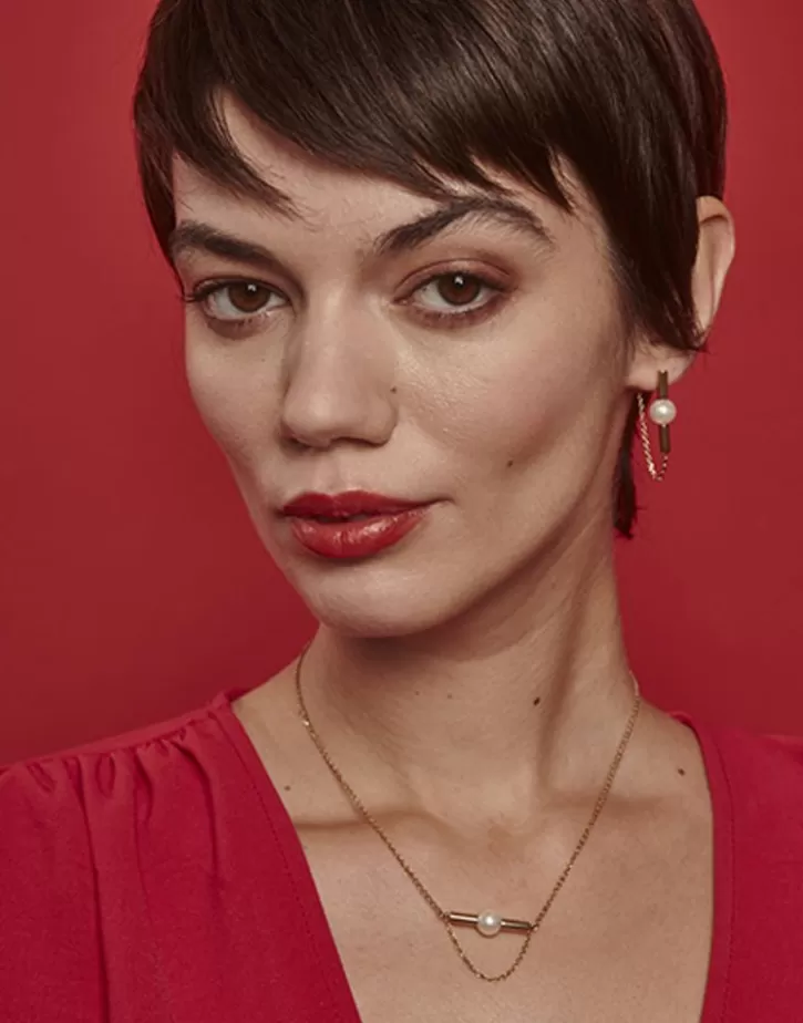 Fashion Majorica Minimalist Lagom Necklace In Steel And White Pearl