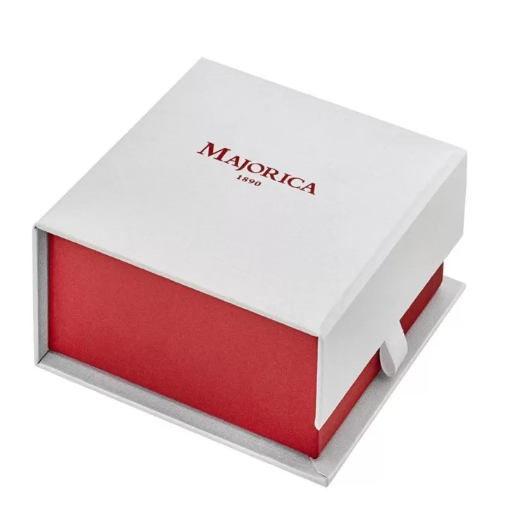 New Majorica Sicilia Leather Bracelet With A Silver Knot And A Round Pearl